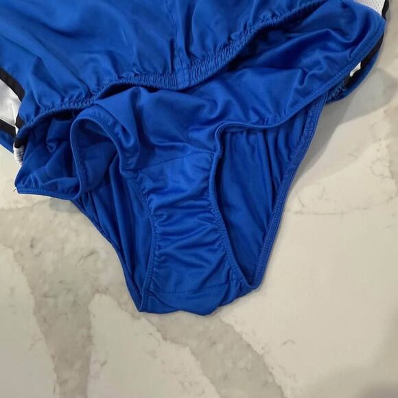 Nike Dri-Fit Tempo Running Shorts Women's Medium Blue/White Activewear Workout - Picture 6 of 8